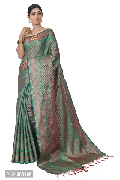 Stylish Banarasi Silk Woven Design Saree with Blouse piece For Women