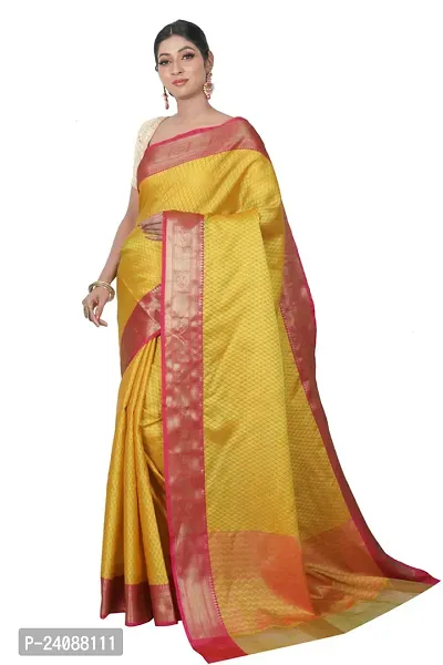 Stylish Banarasi Silk Woven Design Saree with Blouse piece For Women-thumb0