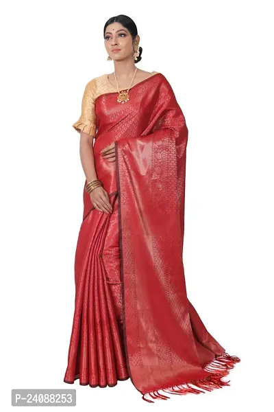 Stylish Banarasi Silk Woven Design Saree with Blouse piece For Women