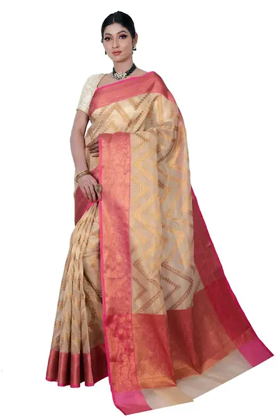 Stylish Banarasi Silk Woven Design Saree with Blouse piece For Women