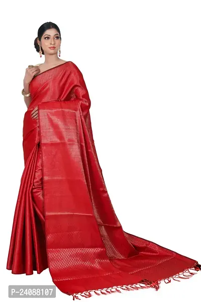 Stylish Banarasi Silk Woven Design Saree with Blouse piece For Women-thumb0