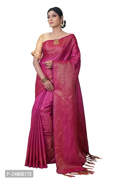 Stylish Banarasi Silk Woven Design Saree with Blouse piece For Women