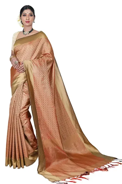 Stylish Banarasi Silk Saree With Blouse Piece For Women