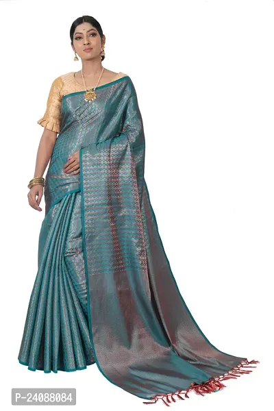 Stylish Banarasi Silk Woven Design Saree with Blouse piece For Women