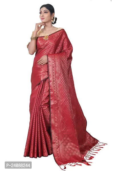 Stylish Banarasi Silk Woven Design Saree with Blouse piece For Women