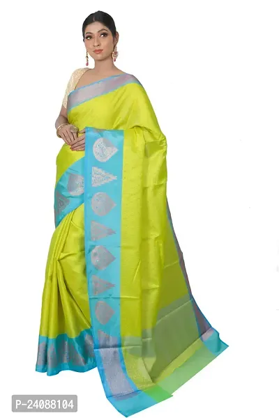 Stylish Banarasi Silk Woven Design Saree with Blouse piece For Women-thumb0