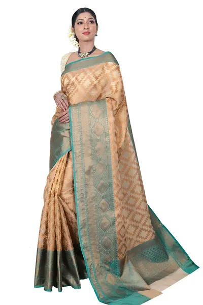 Stylish Banarasi Silk Saree With Blouse Piece For Women