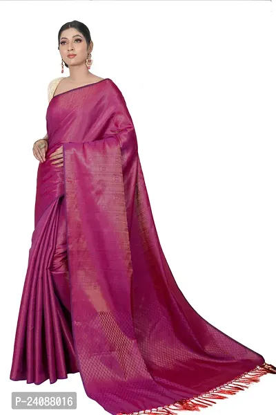 Stylish Banarasi Silk Woven Design Saree with Blouse piece For Women-thumb0