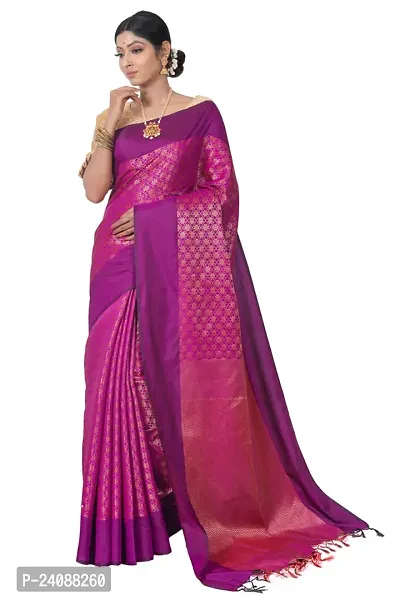 Stylish Banarasi Silk Woven Design Saree with Blouse piece For Women