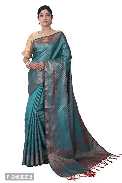 Stylish Banarasi Silk Woven Design Saree with Blouse piece For Women