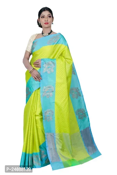 Stylish Banarasi Silk Woven Design Saree with Blouse piece For Women-thumb0