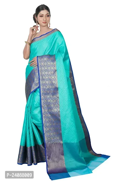 Stylish Banarasi Silk Woven Design Saree with Blouse piece For Women-thumb0