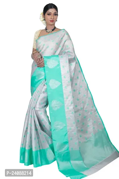 Stylish Banarasi Silk Woven Design Saree with Blouse piece For Women-thumb0