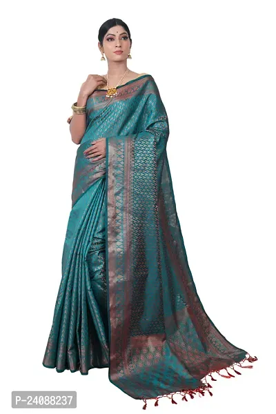 Stylish Banarasi Silk Woven Design Saree with Blouse piece For Women