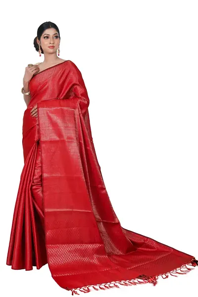 Stylish Banarasi Silk Woven Design Saree with Blouse piece For Women