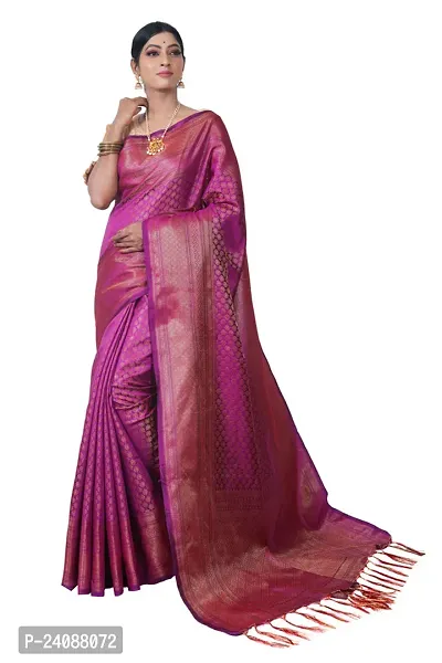 Stylish Banarasi Silk Woven Design Saree with Blouse piece For Women