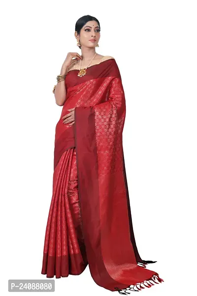 Stylish Banarasi Silk Woven Design Saree with Blouse piece For Women-thumb0