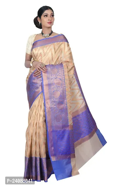 Stylish Banarasi Silk Woven Design Saree with Blouse piece For Women-thumb0