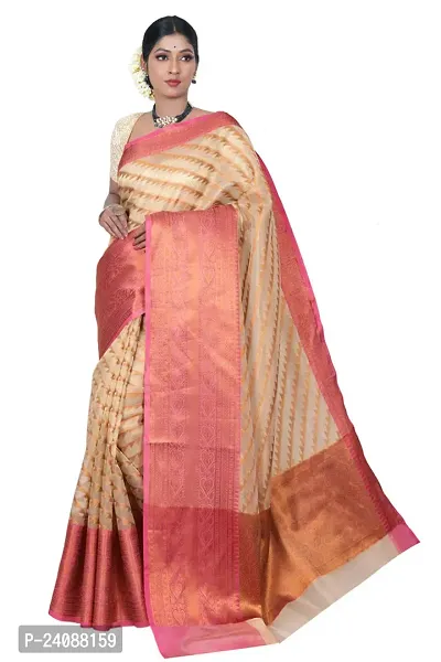 Stylish Banarasi Silk Woven Design Saree with Blouse piece For Women-thumb0