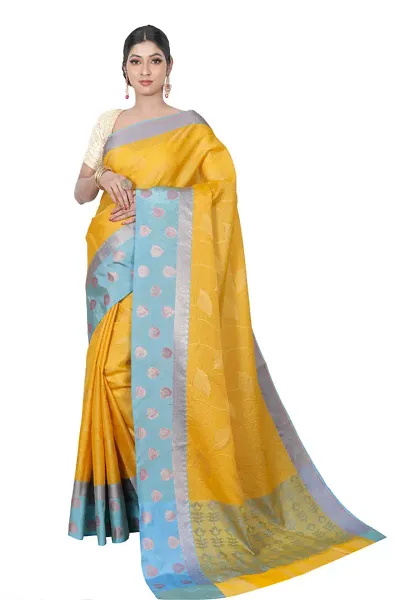 Stylish Banarasi Silk Woven Design Saree with Blouse piece For Women