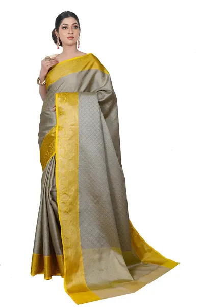 Stylish Banarasi Silk Woven Design Saree with Blouse piece For Women