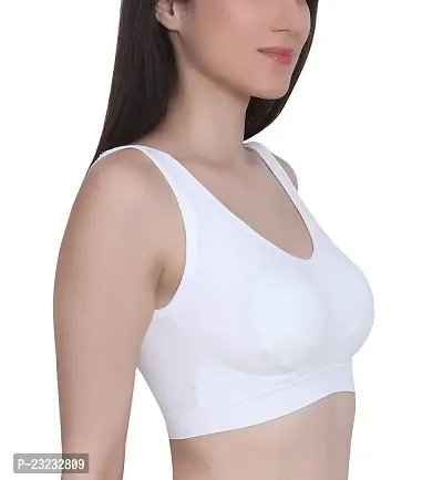 Oshee Store Sports Bra (Free Size, Fits Best- 28-36) for Girls and Women - Pack of 1 White.-thumb3