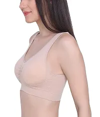 Oshee Store Sports Bra (Free Size, Fits Best- 28-36) for Girls and Women - Pack of 1 Beige.-thumb2