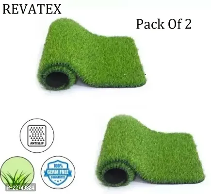 Reva Tex Premium Quality ARTITIFICAL GRASS DOOR Mats (37cm * 57cm) -- Pack Of 2