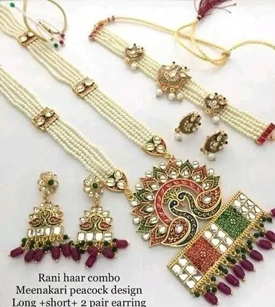 VISAMART JEWEL Alloy Gold-plated Multicolor Jewellery Set (Pack of 1) (RanniHaar-1-WithchokaerSet)