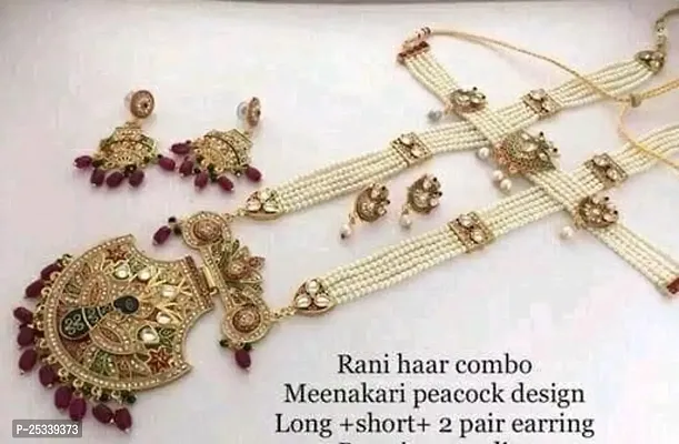 Stylish Multicoloured Brass  Jewellery Set For Women-thumb0