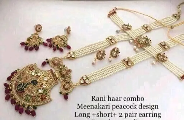 Traditional Alloy Pearl Necklace Combo for Women