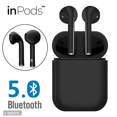 TWS Inpods 12 black bluetooth 5.0 earbuds with noise cancellation