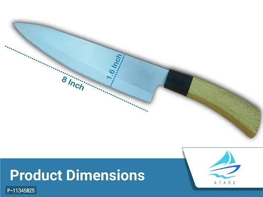 ATARC Premium 8 inch Stainless Steel Meat Knife for Kitchen Chopping, High Carbon Ultra Sharp Santoku Knife Japanese Cooking Chef Butcher Knife for Meat and Vegetable Cutter (Santoku Knife)-thumb4