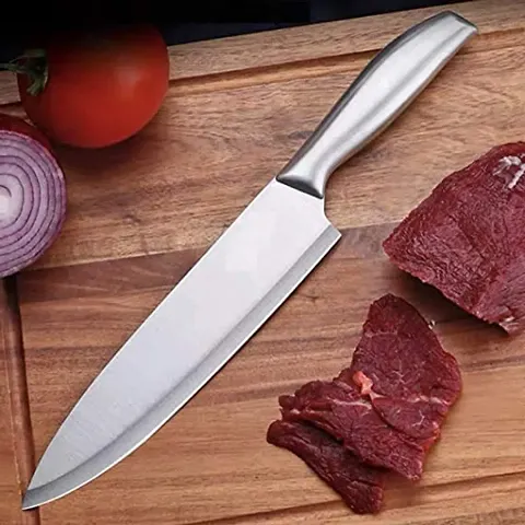 ONICORN Stainless Steel Kitchen Knife, Ultra Sharp Blade Edge with Ergonomic Grip Handle, Meat Chopper, use for Cutting Meat Chopper Vegetable Fruit Home and Restaurant. (Pack of 1 PCS C-B)