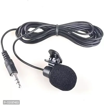Microphone For Bloggers And Vloggers Lapel Mic Clip-on Omnidirectional Condenser  , Collar Mic for Voice Recording  (Black)-thumb0