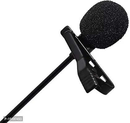 Microphone For Bloggers And Vloggers Lapel Mic Clip-on Omnidirectional Condenser  , Collar Mic for Voice Recording  (Black)-thumb2