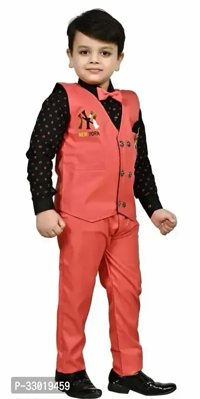 Stylish Partywear Boys Kids Three Piece Baba Suit