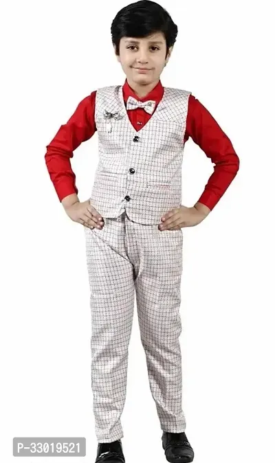 Stylish Partywear Boys Kids Three Piece Baba Suit-thumb0