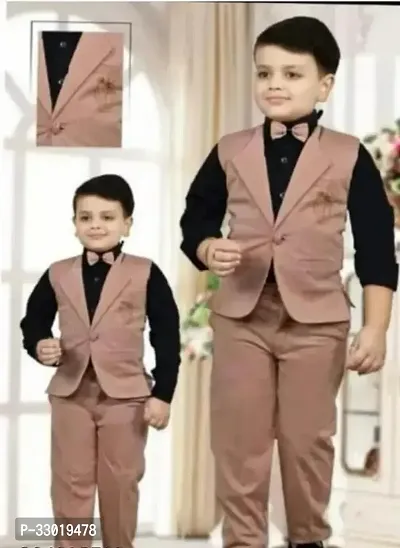 Stylish Partywear Boys Kids Three Piece Baba Suit