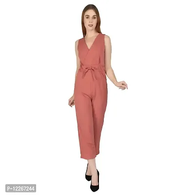 Stylemyth Women Hosiery Lycra Casual Pink Jumpsuit-thumb0