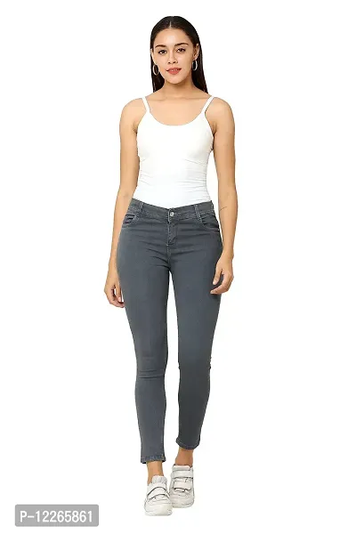 stylemyth - fashion point Women Denim Lycra Blend Gery Casual Jeans-thumb3