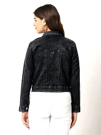 stylemyth Black Denim Jacket Fit for Women Size :jly06-thumb1