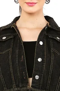 stylemyth Black Denim Jacket Fit for Women Size jly05-thumb4