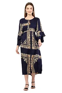 stylemyth - fashion point Women Rayon Fit and Flare Multicolor Casual Dress-thumb1