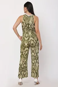 stylemyth - fashion point Women/Girls Rayon Printed Green Casual Jumpsuit-thumb2