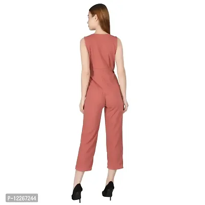 Stylemyth Women Hosiery Lycra Casual Pink Jumpsuit-thumb2