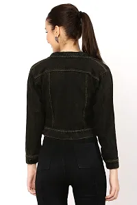 stylemyth Black Denim Jacket Fit for Women Size jly05-thumb2