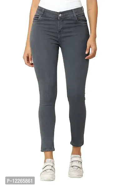 stylemyth - fashion point Women Denim Lycra Blend Gery Casual Jeans-thumb0