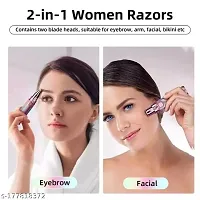 Flawless Rechargeable 2 In 1 Eyebrow Trimmer And Painless Facial Hair Remover Trimmer Shaver Body Trimmer For Women Face Lips Bikini Blawless Nose Hair Removal Electric Trimmer For Women Hair Removal Face Hair Removals-thumb2