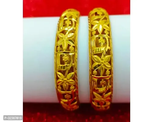 Elegant Brass Bangles For Women Set Of 2-thumb0